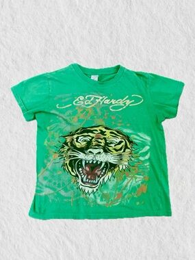 Ed Hardy Green Kids Tiger Graphic Tee